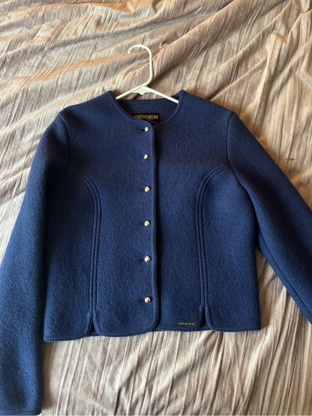 Vintage Geiger of Austria Ladies Crew Neck Boiled Wool Jacket